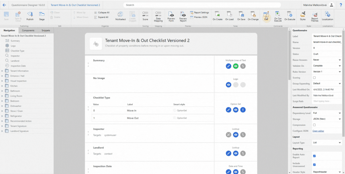 Creating a custom command in Resco Questionnaire Designer