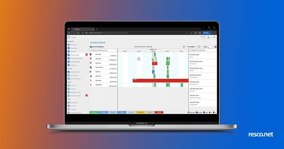 Resco.FieldService scheduling